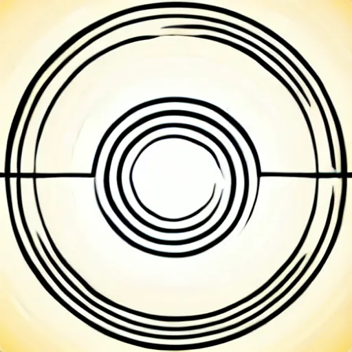 Image similar to a perfect circle, around the outer edge of the circle is the silhouette of a city skyline, inside the circle is empty, black and white, minimalist, in the style of a line drawing