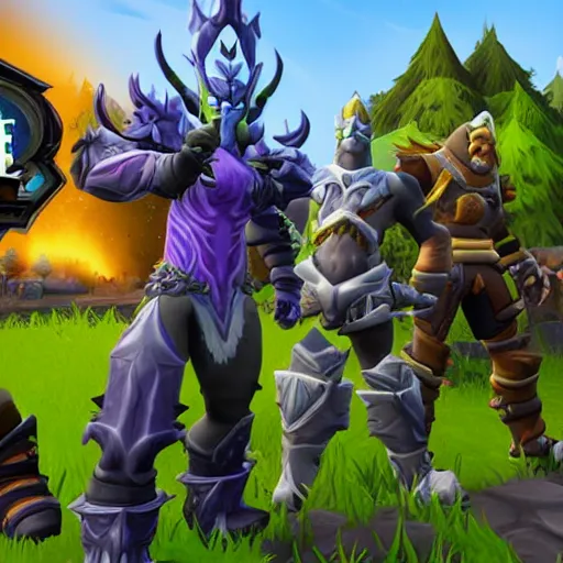 Prompt: world of warcraft in the style of fortnite