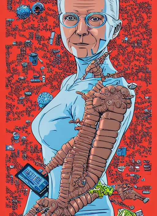 Image similar to portrait of a woman with biotech parts by Geof Darrow, 35mm focal length, hyper detailled, 4K