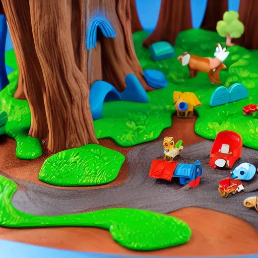 Image similar to fisher price redwood forest, california scene from tv show hyper detailed 5 5 mm 8 5 mm