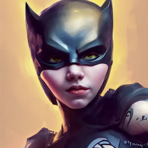 Image similar to a potrait of Anya Taylor as Batgirl by Stanley Artgerm Lau, WLOP, Rossdraws, James Jean, Andrei Riabovitchev, Marc Simonetti, Yoshitaka Amano, Zack Snyder, ArtStation, CGSociety, Full body shot