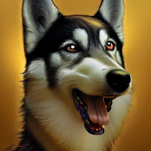 Prompt: beautiful detailed picture of a rastafarian husky, intricate, elegant, highly detailed, my rendition, digital painting, artstation, concept art, smooth, sharp focus, illustration, art by artgerm and greg rutkowski and alphonse mucha