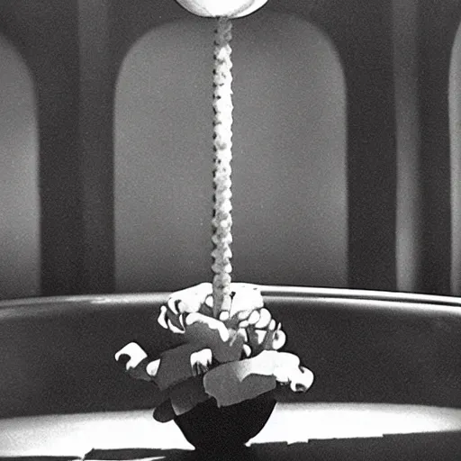 Image similar to a Karl Blossfeldt flower robot in the film Metropolis by Fritz Lang reimagined by Industrial Light and Magic