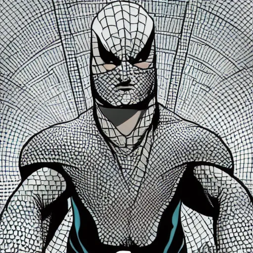 Image similar to man with scales all over his face superhero full body hyperdetailed realistic comic book illustration