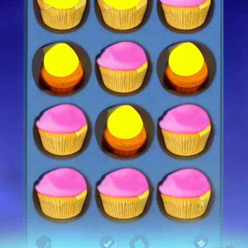 Image similar to screenshot from a 3 d video game about cupcakes