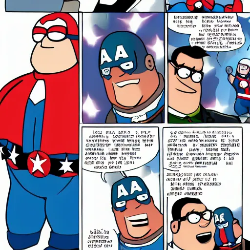 Image similar to peter griffin as captain america - H 768