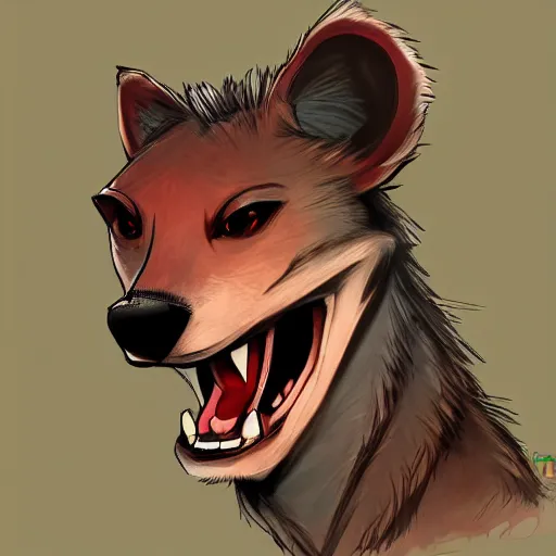 Image similar to Communist Hyena furry profile picture, FurAffinity, Furry art, Anthromorpic Profile Picture,