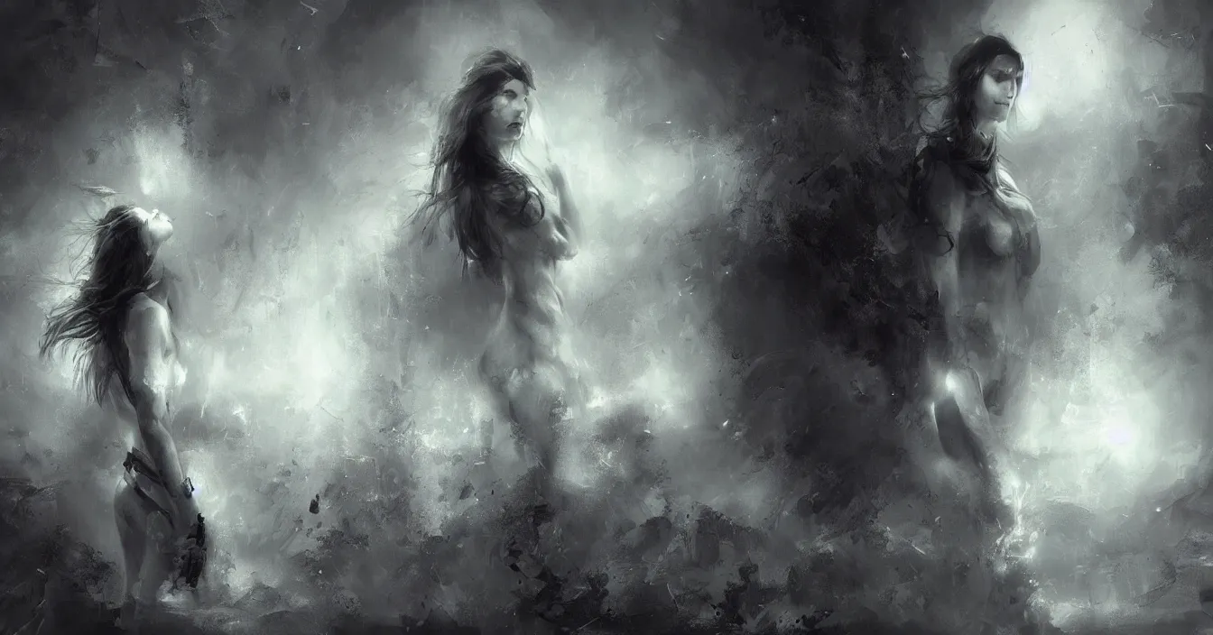 Image similar to endless dark ground, representing consciousness, in the silent world, absolute peace and quiet ground, still moment, digital art, by raymond swanland