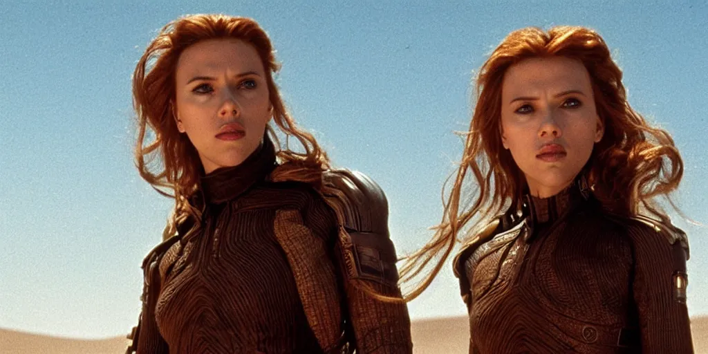 Image similar to Scarlett Johansson in a scene from the movie Dune