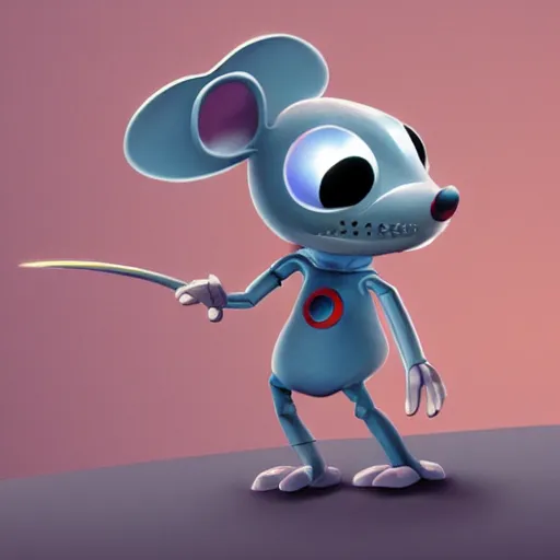 Image similar to cyborg mouse pixar