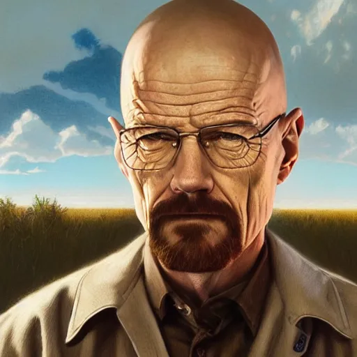 Prompt: epic portrait of walter white, detailed, digital painting, artstation, concept art, donato giancola, joseph christian leyendecker, wlop, boris vallejo, breathtaking, high details, extremely detailed, establishing shot, artistic, hyper realistic, octane render