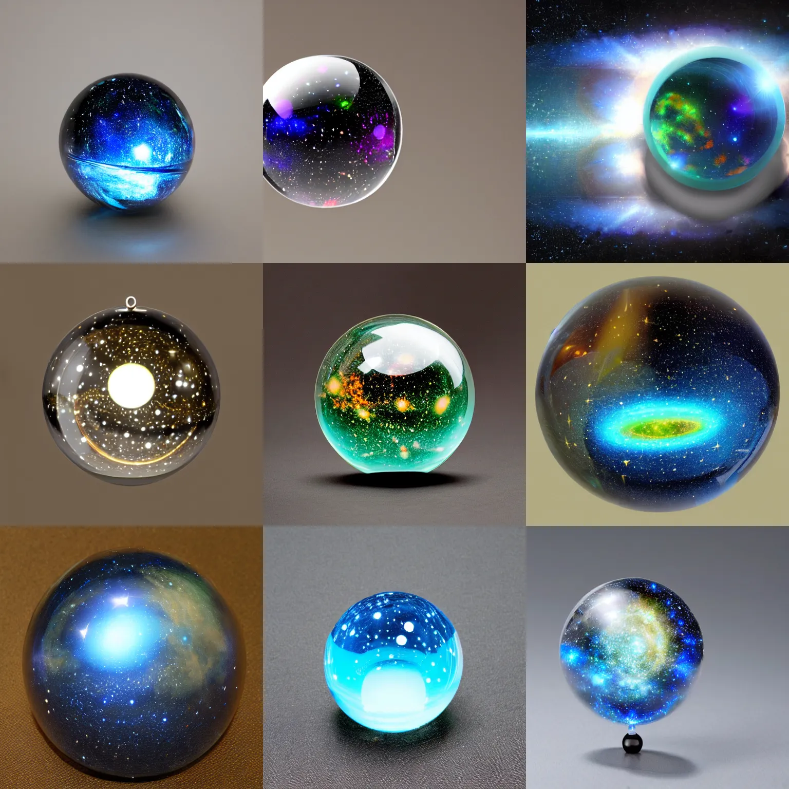 Prompt: glass orb with a universe inside