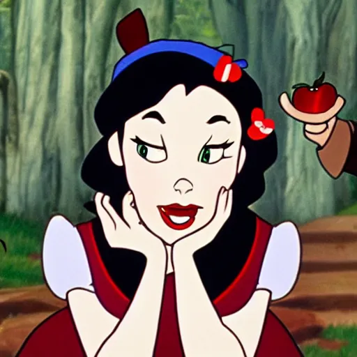 Prompt: snow white choking on the poisoned apple