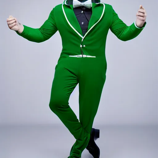 Image similar to paymoneywubby wearing full body green - screen suit, professional portrait photography