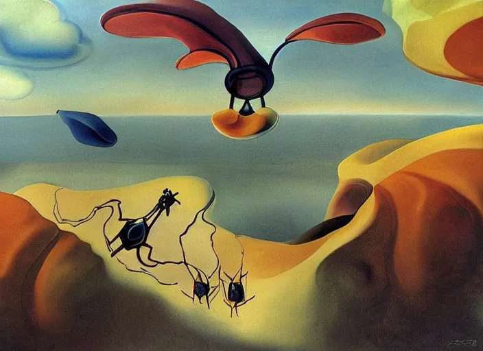 Prompt: the flying creatures from thatgamecompany's journey painted by salvador dali