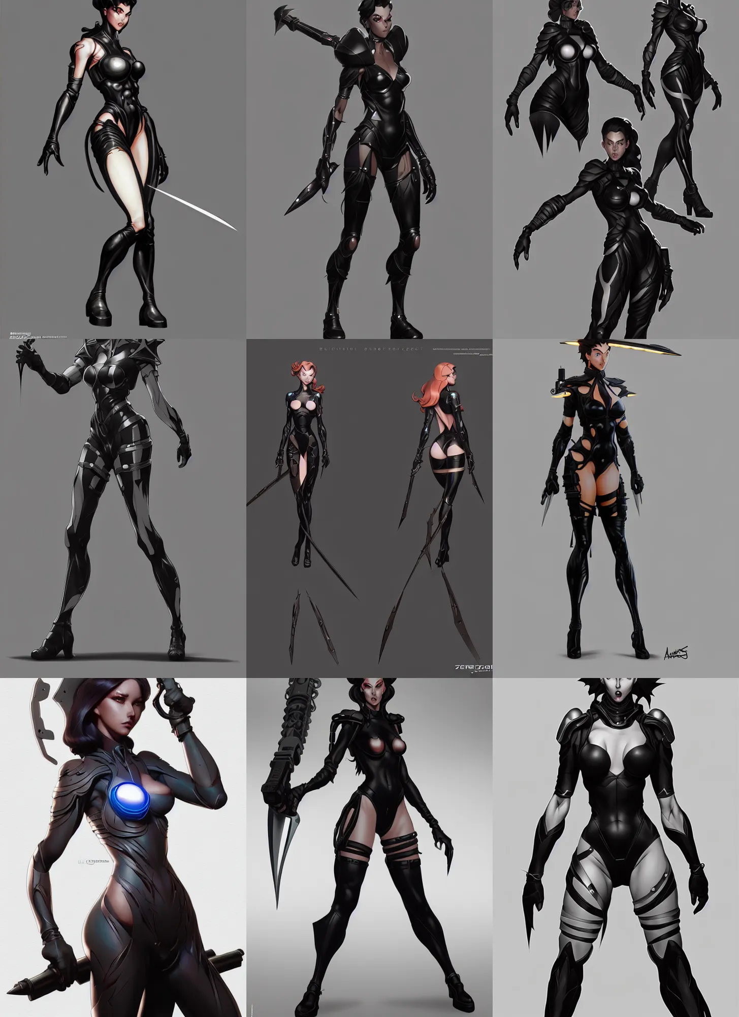 Image similar to cartoon character design by artgerm, cushart krenz, zeronis, donato giancola and greg rutkowski. sci - fi weapon. black tape project show attctive showgirl!! full body with future head set!! sharp edge. ultra clear detailed. contour light effect!! 8 k. stage light. octane render.