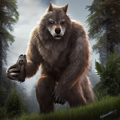 Image similar to cute handsome cuddly werewolf from van helsing unreal engine hyperreallistic render 8k character concept art masterpiece