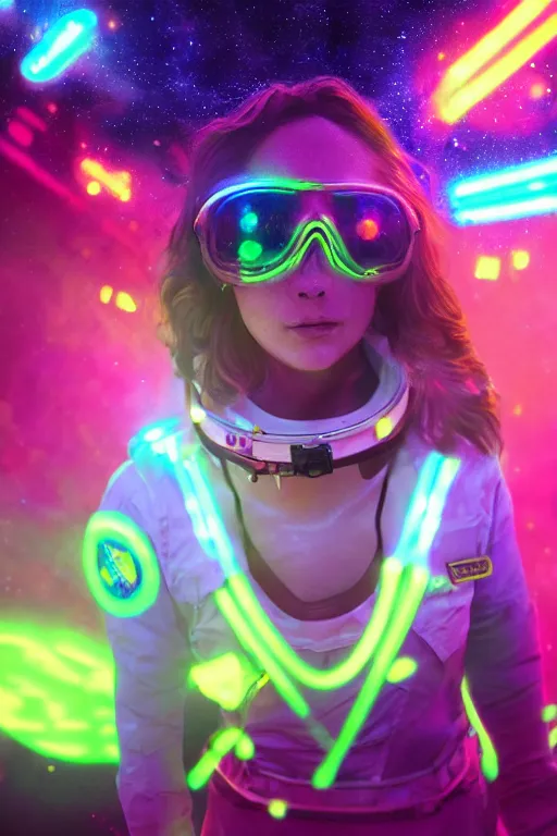 Prompt: astronaut rave girl, glowsticks, LSD, dramatic lighting, cinematic, establishing shot, extremely high detail, foto realistic, cinematic lighting, post processed, concept art, high details, cinematic, 8k resolution, beautiful detailed, photorealistic, digital painting, artstation, concept art, smooth, sharp focus, artstation trending, octane render, unreal engine