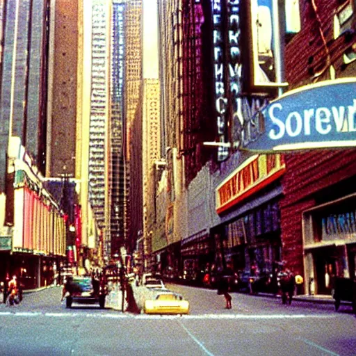 Prompt: Beautiful colored-photo cameraphone 1969 soft Photograph of New York city street