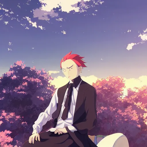 Image similar to sir reverend minister thomas bayes floating in statistics, poster art by makoto shinkai, featured on pixiv, environmental art, official art, anime, movie poster