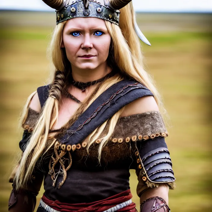 Image similar to full body photograph of a beautiful!!!! viking woman. extremely detailed. dslr. 8 5 mm.