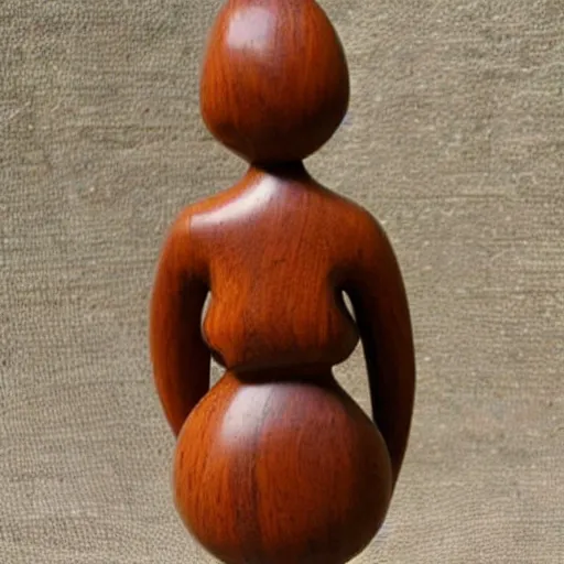 Prompt: wooden woman figurine, curvy, artistic, hand carved, lovely, beautiful