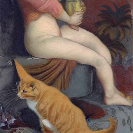Image similar to calico cat lady with body of woman