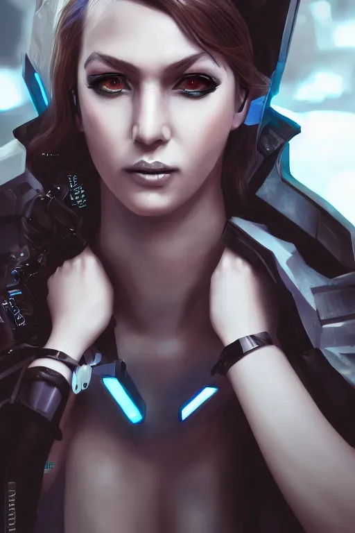 Image similar to heroine, beautiful, cyberpunk futuristic female, ultra detailed, digital art, 8 k, character, realistic, portrait, hyperrealistic