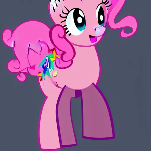 Prompt: Pinkie Pie, drawn by a professional brony artist, show-accurate, vector graphics, in the style of Friendship is Magic