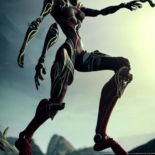 Image similar to beautiful and stunning giant female warframe, doing an elegant pose, looming over ant pov, pov looking up at from the ground from her feet, slick elegant design, sharp claws, detailed shot, feet and hands, highly detailed art, epic cinematic shot, realistic, professional digital art, high end digital art, DeviantArt, artstation, Furaffinity, 8k HD render, epic lighting, depth of field