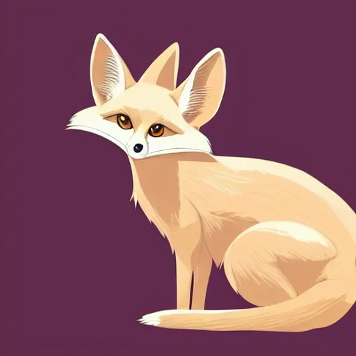 Image similar to fennec fox, clean cel shaded vector art. shutterstock. behance hd by lois van baarle, artgerm, helen huang, by makoto shinkai and ilya kuvshinov, rossdraws, illustration, foolish