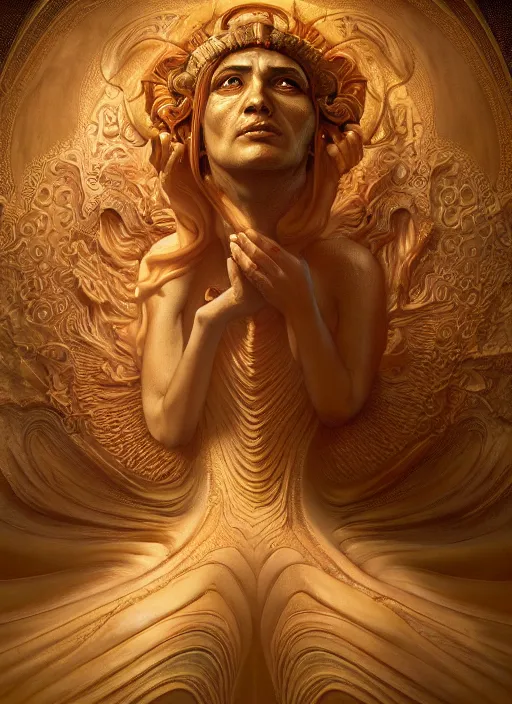 Prompt: roman emperor, wax art nouveau swirls, subsurface scattering, in the style of tomasz alen kopera and fenghua zhong and peter mohrbacher, mystical colors, rim light, beautiful lighting, 8 k, stunning scene, raytracing, octane render, trending on artstation