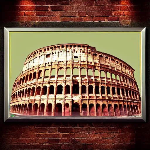 Image similar to roman coliseum, epic retrowave art, trending on art station