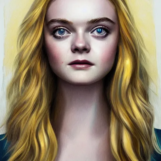 Prompt: professional painting of Elle Fanning in the style of Mark Brooks, head and shoulders portrait, symmetrical facial features, smooth, sharp focus, illustration, intricate, stormy weather, extremely detailed masterpiece,