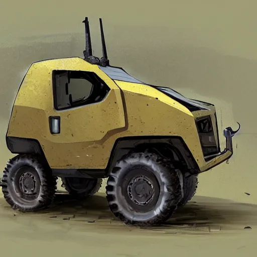 Image similar to concept art of small mining vehicle by Dawid Michalczyk