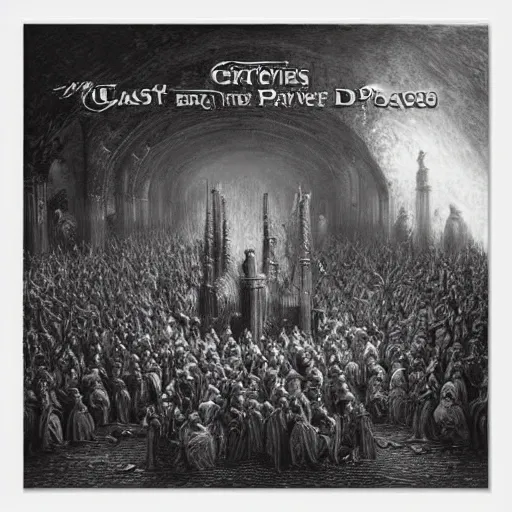 Image similar to the most epic chess game in all of time and space, by gustave dore, cinematic, heavy metal album cover