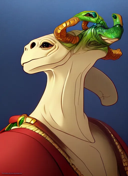 Image similar to elegant fantasy turtle with a horses head. natural lighting, path traced, highly detailed, high quality, digital painting, by don bluth and ross tran and studio ghibli and alphonse mucha, artgerm