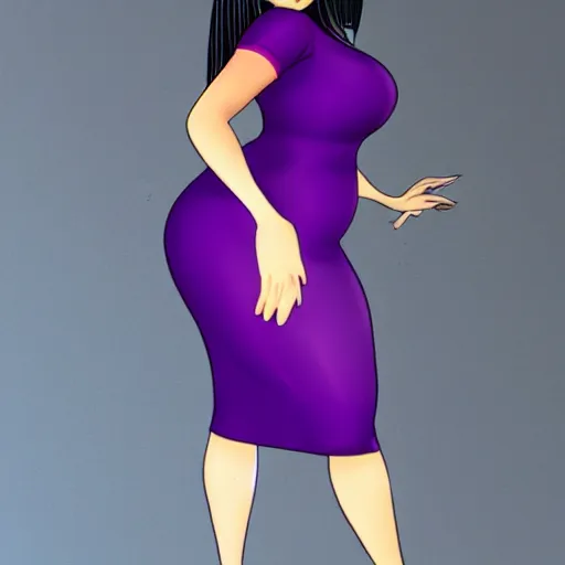 Image similar to well endowed Violet Parr wearing a tight dress
