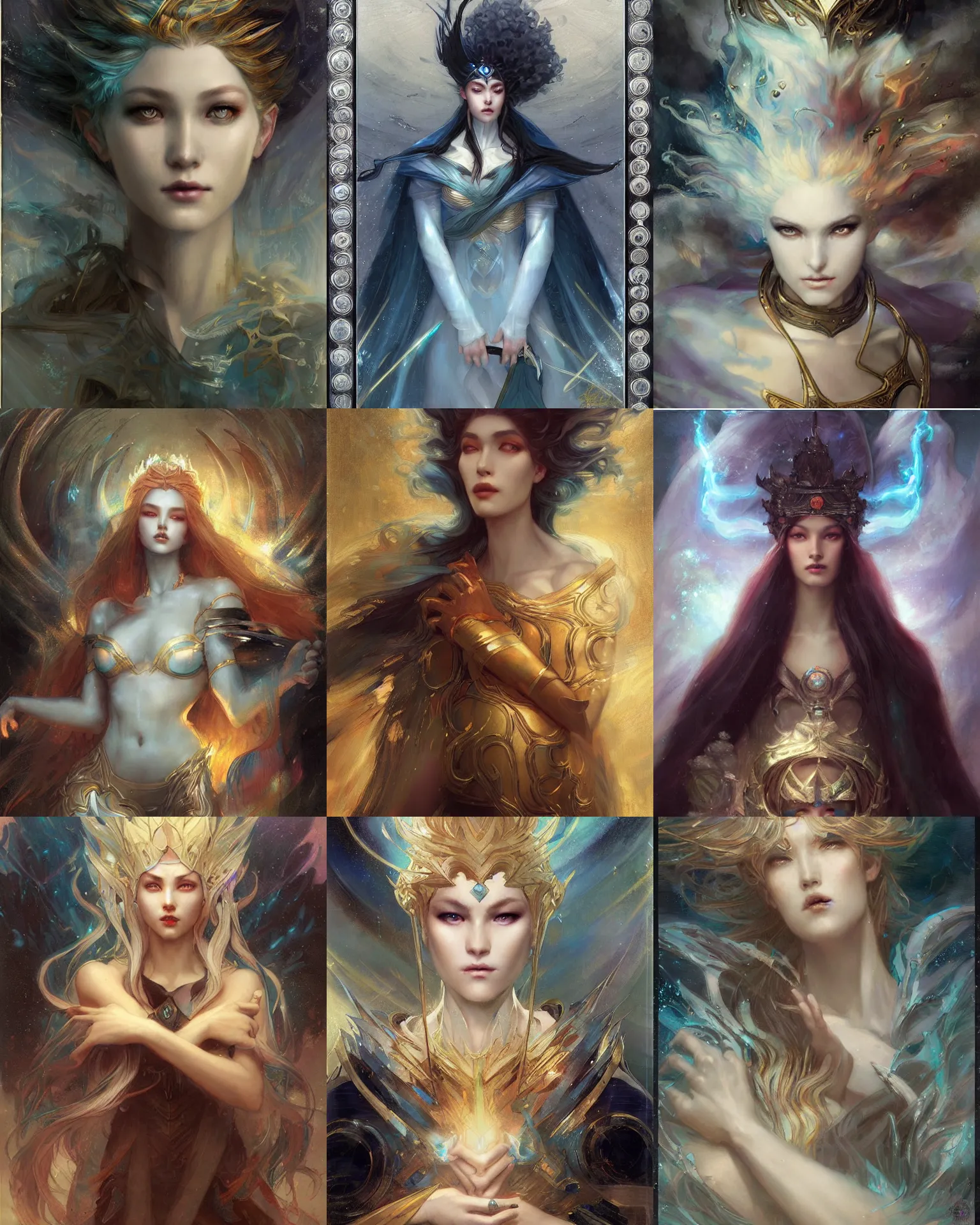 Prompt: a beautiful storm queen by Edgar Maxence and Ross Tran