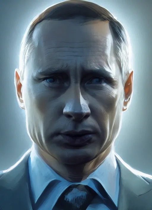 Image similar to highly detailed portrait vladimir putin in gta v, stephen bliss, unreal engine, fantasy art by greg rutkowski, loish, rhads, ferdinand knab, makoto shinkai and lois van baarle, ilya kuvshinov, rossdraws, tom bagshaw, global illumination, radiant light, detailed and intricate environment