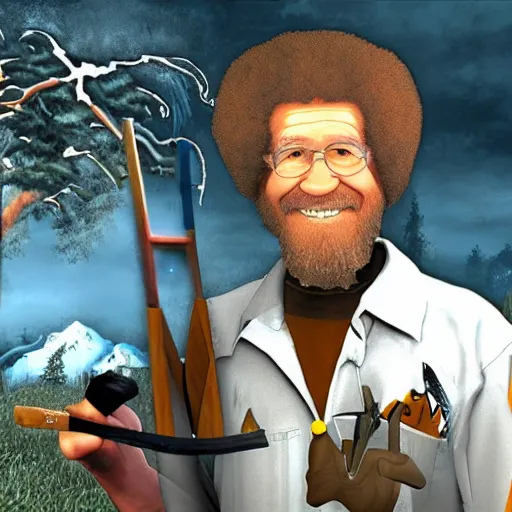 Image similar to bob ross in half life 2