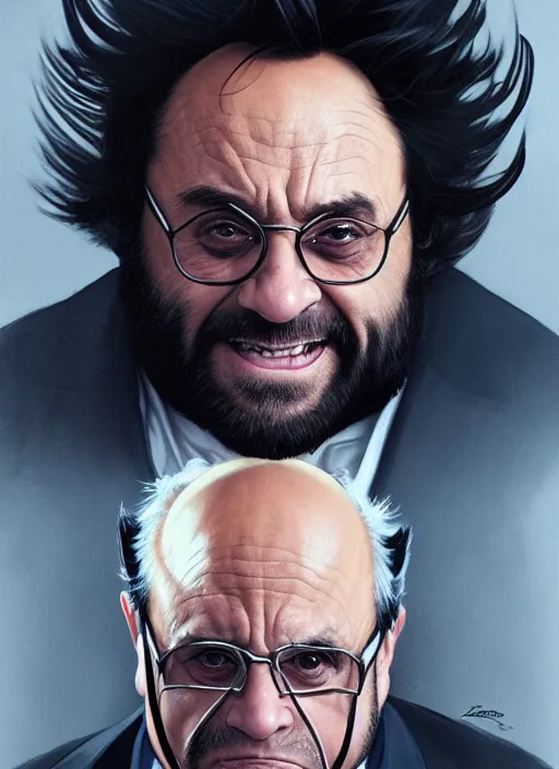 Prompt: photograph of danny devito as wolverine, realistic portrait, symmetrical, smooth, sharp focus, cinematic lighting, art by artgerm and greg rutkowski and alphonse mucha