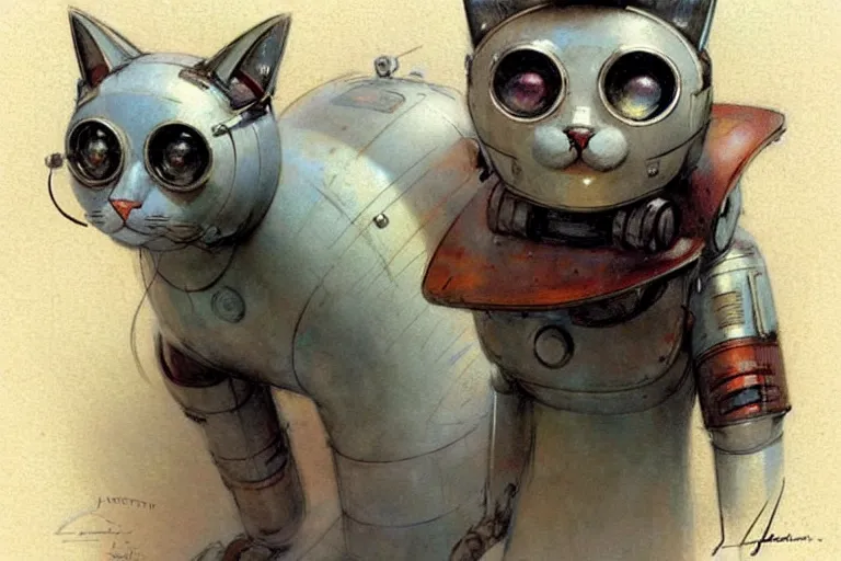 Image similar to ( ( ( ( ( 1 9 5 0 s retro future robot cat. muted colors. ) ) ) ) ) by jean - baptiste monge!!!!!!!!!!!!!!!!!!!!!!!!!!!!!!