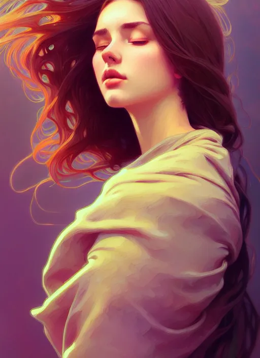 Prompt: attractive young women with shoulder length brown hair, half body shot, path traced, highly detailed, high quality, digital painting, alena aenami, lilia alvarado, shinji aramaki, karol bak, alphonse mucha, tom bagshaw