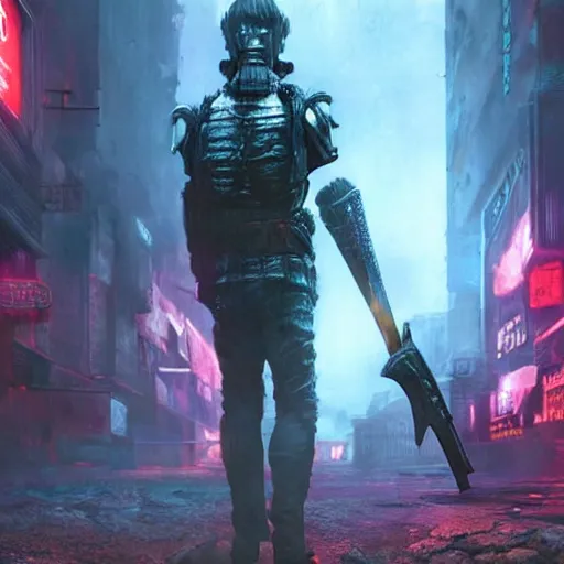 Image similar to todd howard with a pistol, forcing you to buy skyrim, threatening, sharp, cinematic, colorful, digital art, neon, bright, cyberpunk, blade runner 2 0 4 9, realism, bold