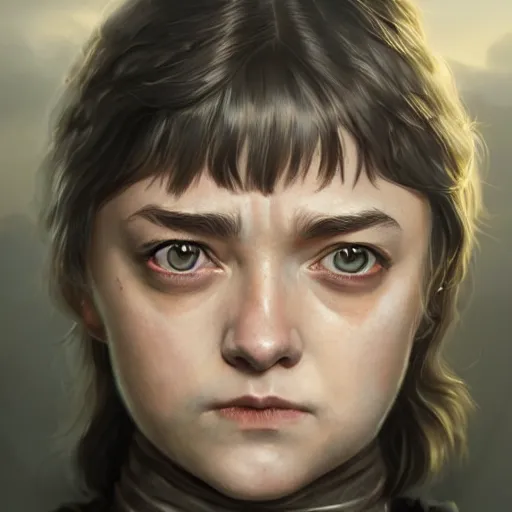 Prompt: Arya Stark, D&D, fantasy, portrait, highly detailed, digital painting, trending on artstation, concept art, sharp focus, illustration, art by artgerm and greg rutkowski and magali villeneuve