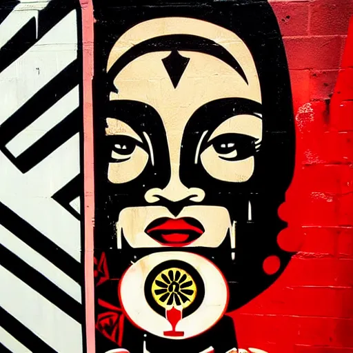 Prompt: graffiti by shepard fairey