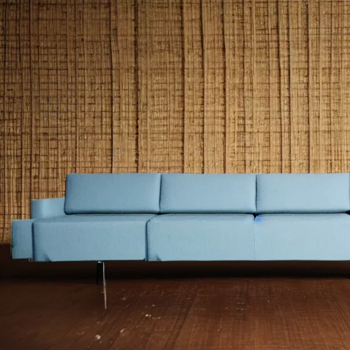 Image similar to large couch, furniture design, wood, designed by frank ghery and beeple, center framed, retro, groovy, low fi,