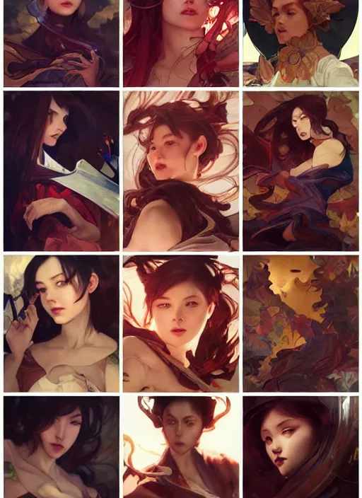 Image similar to intense fan art concept art by artgerm, tooth wu, bierstadt, gurney, stalenhag and alphonse mucha. an incredible collage of countless betty pages, contour light effect!! 8 k, stage light. octane render. smooth. sharp edge. ultra clear detailed, full body various poses!!