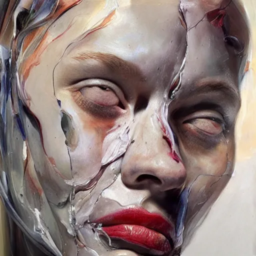 Image similar to body sculptured made by oil panting, volumetric. By jenny saville